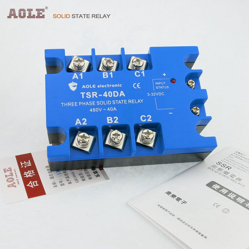 ASH-3DA4840奥乐三相固态继电器 40A TSR-40DA直流控交流ASHZ-3DA