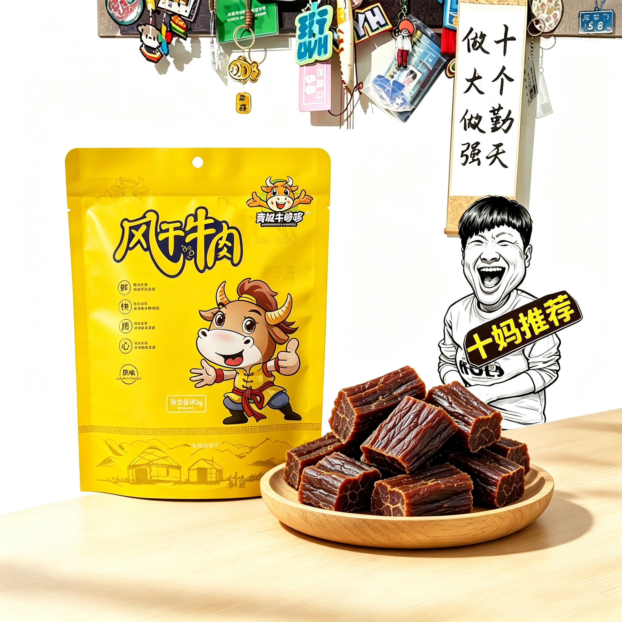 青城牛哆哆牛肉干内蒙古风干牛肉干手撕牛肉干小块真空包装小零食