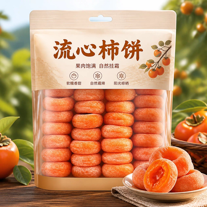 广西流心柿饼吊柿饼蜜饯独立包装桂林吊柿子爆浆年货当季新鲜好吃