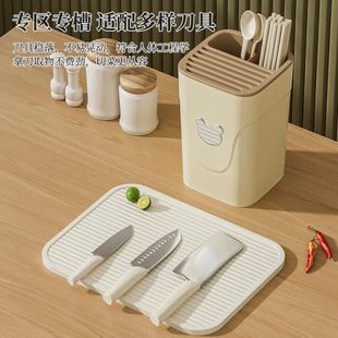 收纳盒一体置物架筷子筒刀架刀架家用菜刀多功能轻奢厨房架子台面