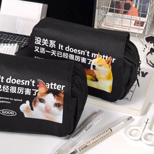 笔袋大容量小学初中男女笔袋的丑到爆文具盒搞笑抽象黑色学生奇葩