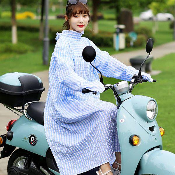 夏天超长骑车防晒2021款长款摩托车全身新款电动车防晒衣女穿神器