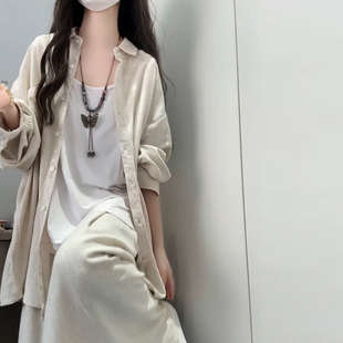 2025新款新中式休闲慵懒风衬衫连衣裙子女开春季穿搭一整套装长裙