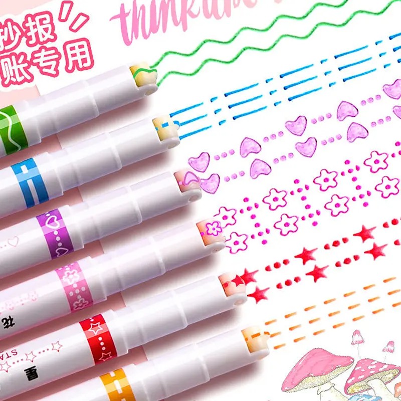 【下单立减50】升级款手帐曲线花色笔手抄报专用花型轮廓笔XJ