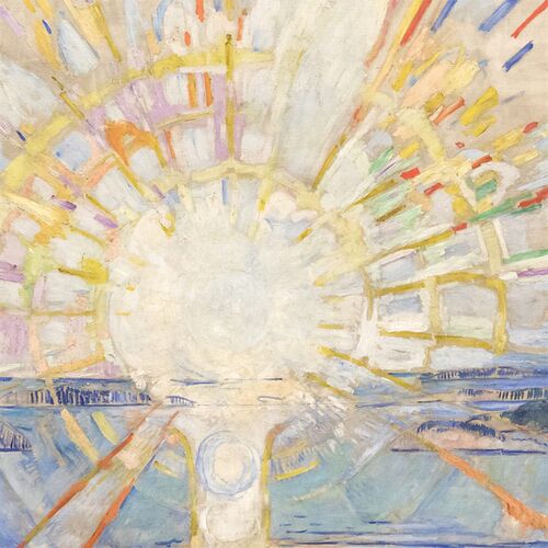 Edvard Munch 太阳 挪威表现主义艺术画客厅装饰画抽象挂画无框画