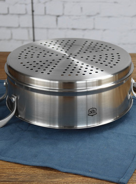 出口德国18/10不锈钢蒸笼双耳蒸屉蒸格蒸架整盘蒸锅24cm 28cm