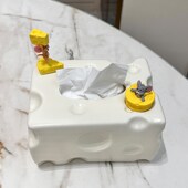 奶酪纸巾盒高级感家用陶瓷纸抽餐巾纸盒创意客厅高档轻奢风抽纸盒