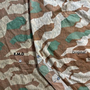 精选新版德军M31型裂片碎片迷彩帐篷布防潮布雨披 正确循环色块布