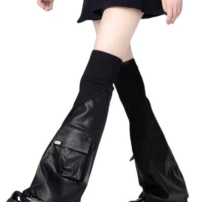 DJXZLL辣妹PU拼接腿套