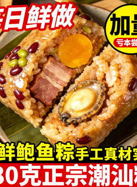 海鲜鲍鱼潮汕粽子咸蛋黄鲜肉大粽子早餐双拼广东正宗端午节送礼盒