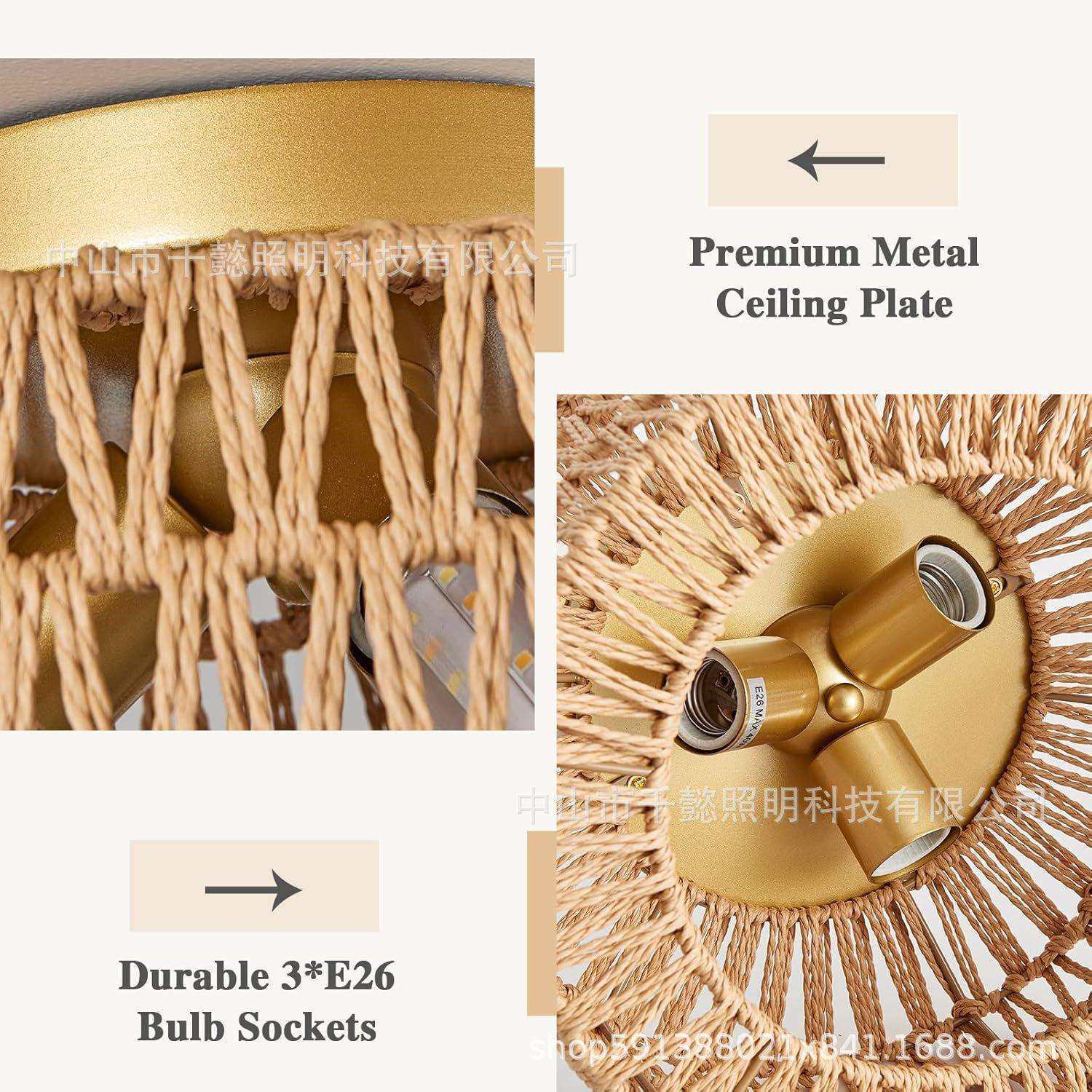 亚马逊ebay美式农舍复古工业风走廊餐厅卧室布艺藤艺灯具吸顶灯,鲜花速递/花卉仿真/绿植园艺,割草机/草坪机,淘宝优惠券,粉丝福利购,淘宝优惠卷