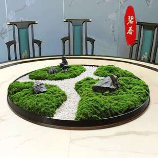 新中式洒店热销大圆桌中间转盘景观造景饭店餐桌装饰品摆件花轻奢
