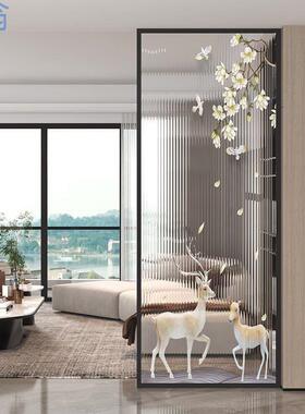 fLE简约屏风隔断客厅遮挡玄关入户卧室现代钢化艺术玻璃隔断屏风