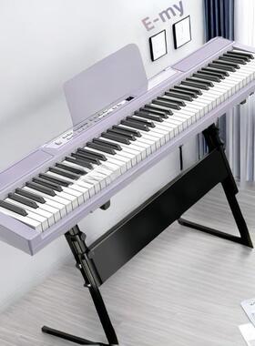 XSY88键电子琴成人儿童入门初学便携式电钢琴粉色紫色幼师专业用