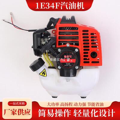 1E34F汽油机 割草机发动机大功率地钻割灌机水泵园林工具用配件