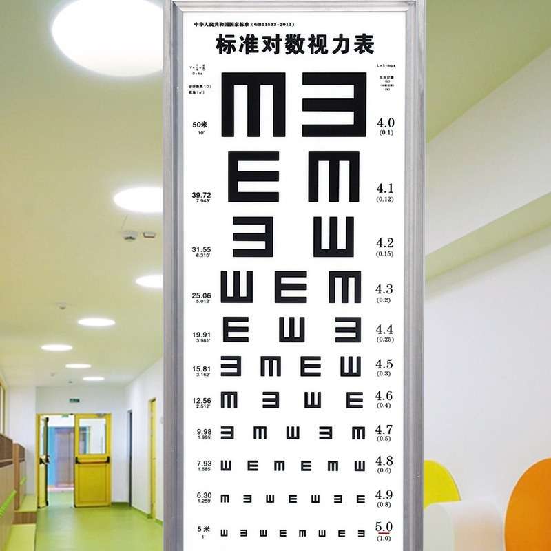 标准对数视力测视表5米E字led灯箱挂图儿童视力表灯箱
