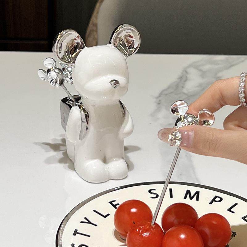 高颜值轻奢水果叉子家用可爱不锈钢水果叉套装甜品叉水果签收纳罐,鲜花速递/花卉仿真/绿植园艺,割草机/草坪机,淘宝优惠券,粉丝福利购,淘宝优惠卷