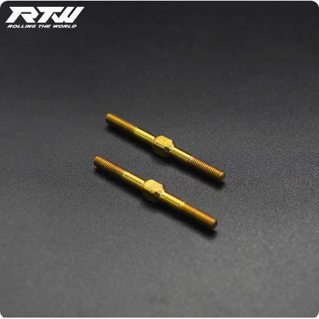 RTW金色钛合金拉杆模型车传动连杆双头螺丝M3*14*16*18*22*23~78