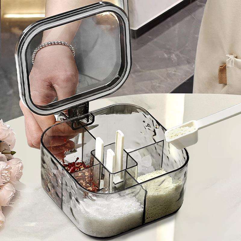 佐料组合套装一体多格收纳盒味精盐厨房调料罐调料盒香料家用胡椒