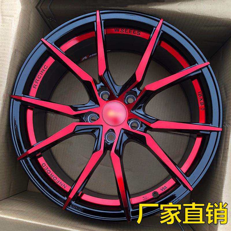 汽车改装轮毂14寸15寸16寸17寸18寸19网红蜘蛛升级红轱辘胎铃