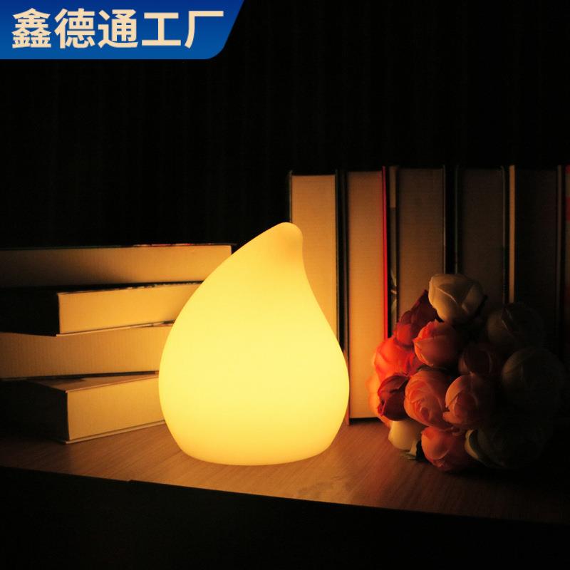 水滴创意台灯户外摆摊桌面灯小夜灯充电防水彩灯摆摊rgb氛围灯