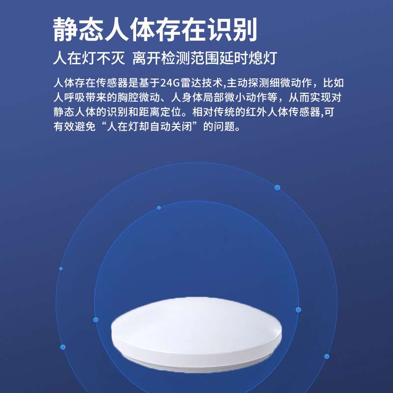 人在灯不灭led吸顶灯替换灯芯光源模组人体存在感应24G毫米波雷达