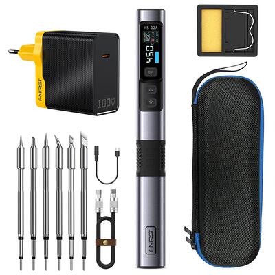 FNIRSI HS-02智能电烙铁移动工作台套装100W Soldering Iron Kit