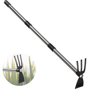 锄头和中耕机园艺手动工具不锈钢园艺锄头除草种植带可调节手柄