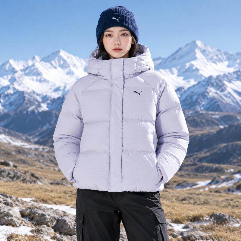 彪马女装运动服冬季90绒防风拒水连帽羽绒服户外休闲保暖舒适上衣
