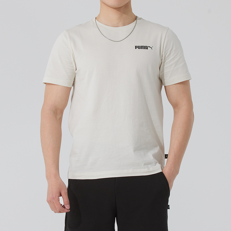 PUMA彪马短袖男2025秋季新品白 ESS Small No. 2 Logo Tee运动T恤
