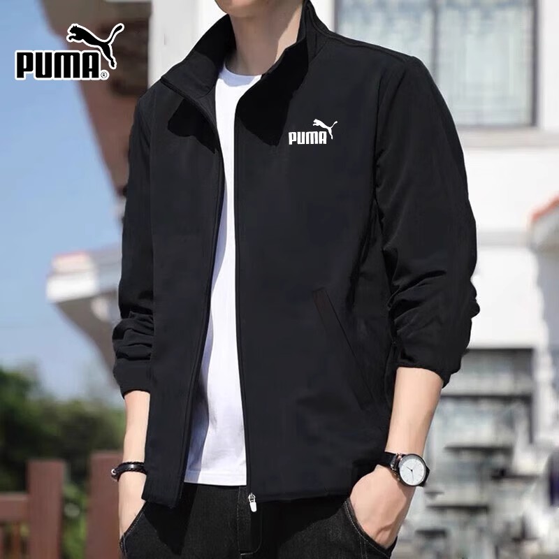 PUMA彪马男子梭织夹克2025秋季新款黑色立领运动服防风休闲外套