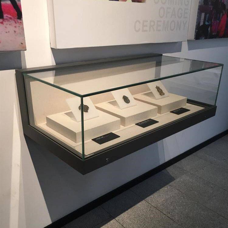 博物馆挂墙式玻璃展示柜票据资料文献展示橱窗壁柜文物吊柜陈列柜