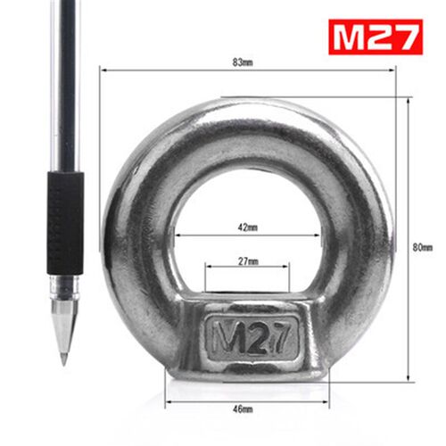 包邮304不锈钢吊环螺母环形船用吊环螺丝母圆环螺帽带圈型M3-M48