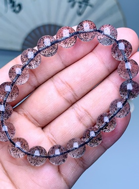 2025新款黑草莓云母闪超七水晶手链厂家直销黑闪魅力自然手饰