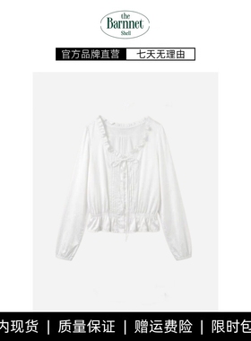 【现货】theBarnnet shell韩国花边系带衬衫韩系女装甜美显瘦上衣