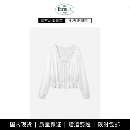 【现货】theBarnnet shell韩国花边系带衬衫韩系女装甜美显瘦上衣
