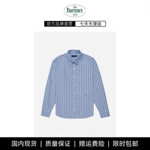 韩国设计师休闲清爽竖条纹长袖 shell新款 theBarnnet 衬衫 现货