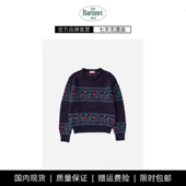 shell韩国玫瑰花毛衣韩系圆领甜美提花针织衫 theBarnnet 现货