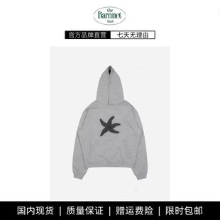 shell韩国海星刺绣贴布连帽卫衣毛圈宽松上衣 theBarnnet 现货