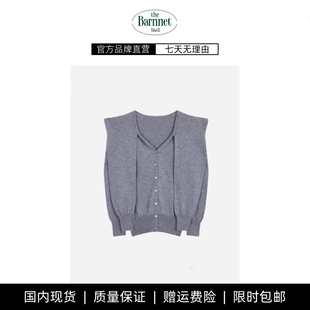 shell韩国小众披肩假两件V领开衫 theBarnnet 背心针织衫 现货