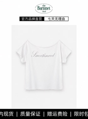 【现货】theBarnnet shell韩系李锦华款斜肩字母T恤显瘦短袖上衣