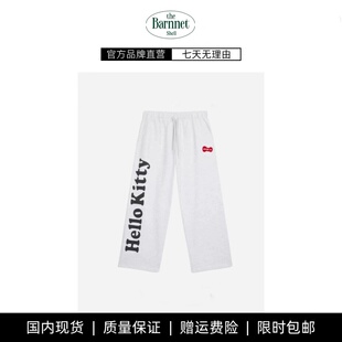 shell小众联名Kitty猫咪卫裤 theBarnnet 灰色直筒休闲裤 现货