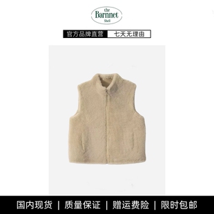 【现货】theBarnnet shell韩国毛绒绒马甲韩系女拉链无袖背心外套