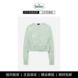简约纯色显瘦圆领短款 现货 韩国八奶theBarnnet夏季 女 针织开衫