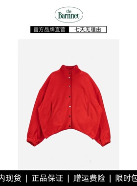 【现货】VENUMENT冬季新款 Fever同款红色摇粒绒短款夹克外套男女