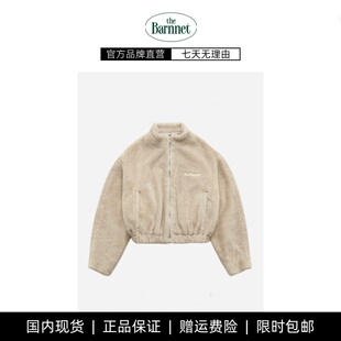 韩国thebarnnet 八奶羊羔毛休闲宽松拉链短款 夹克外套女 现货