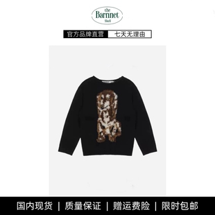 shell韩国小众jennie毛绒狗狗提花针织衫 theBarnnet 毛衣 现货