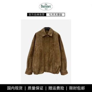 shell韩国jennie复古麂皮绒面飞行员夹克外套 theBarnnet 现货