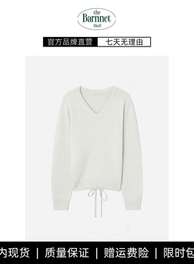 【现货】theBarnnet shell藤姐V领系带针织衫+不规则半身裙套装女