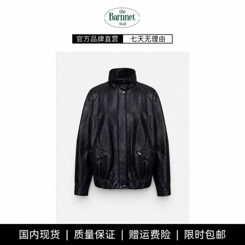 【现货】theBarnnet shell韩国设计Rai家金冬天宽松翻领皮衣外套